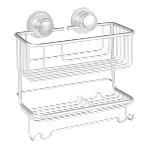 Interdesign 2 Metro Aluminium Turn-n-Lock Bathroom Combo Basket Silver 20970ES